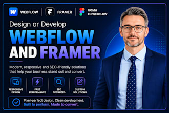 design, develop webflow or framer website, figma to webflow, framer developer