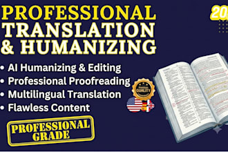 humanize, edit ai translated content, proofread, translation professionally