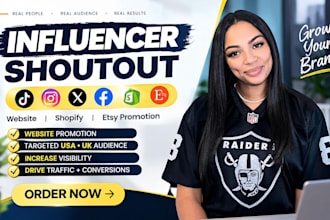 website link promotion shopify etsy influencer shoutout twitter tiktok ig USA UK