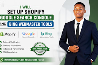 set up shopify google search console and bing webmaster tools
