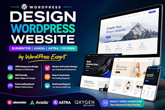 design wordpress website elementor avada astra oxyen by wordpress expert
