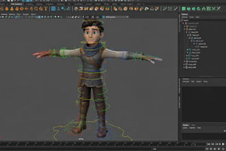 rig 3d character in maya or blender for unreal engine and unity