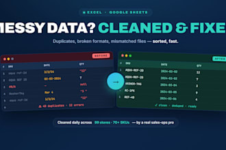 clean, organize and reconcile your messy data