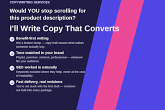 write persuasive product descriptions and website copy