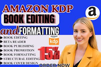 do book formatting for amazon kdp, paperback, book editing
