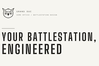 design an ergonomic home office or gaming battlestation with exact specs