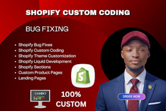 do shopify custom coding shopify bug fix and theme customization