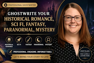 ghostwrite your historical romance, sci fi, fantasy, paranormal, mystery