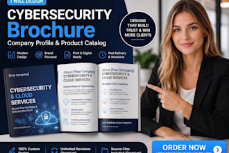 design cybersecurity and cloud service brochure for tech company