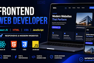 be your frontend web developer using reactjs, html and css
