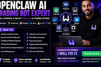 setup open claw ai trading bot claude code mcp tradingview polymarket docker vps