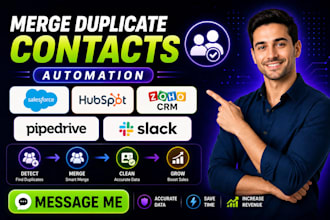 merge duplicate contacts automation salesforce hubspot zoho crm pipedrive slack