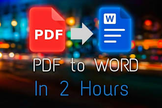 convert PDF to word or excel within 2 hours