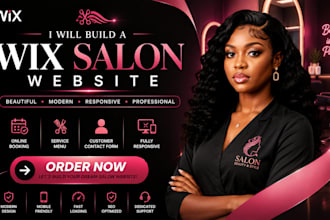 build a wix salon websites, online booking, service menu, customer contact form