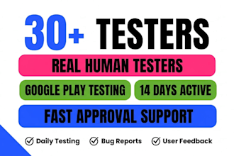 provide 12 testers for google play closed testing app user testing 20 app tester
