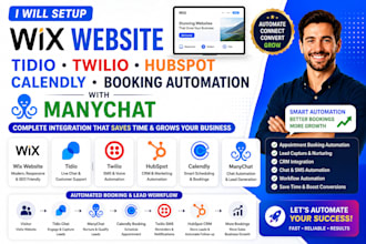 setup wix website tidio twilio hubspot calendly booking automation manychat