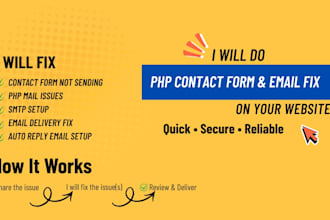 fix php contact form, smtp, and email not sending issues