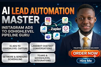 instagram ads lead automation gohighlevel landbot setmore sendgrid teams zapier