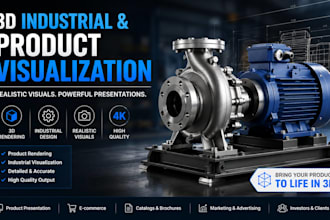 create 3d industrial product visualization and product rendering