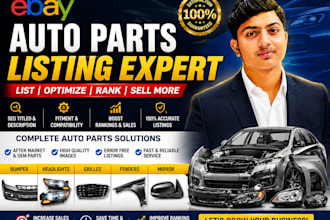 create amazon and ebay autoparts carparts listings with fitment SEO optimization