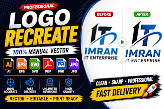 recreate and vectorize your logo professionally
