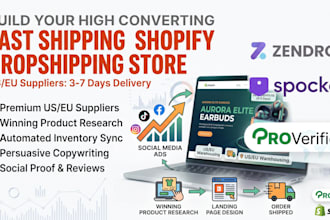 build fast shipping shopify dropshipping store with zendrop autods