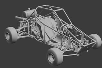 design full 3d chassis or structural frame for go kart,sport cars in solidworks