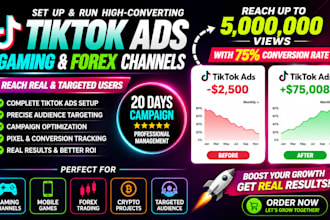 tiktok ads tiktok video ads run tiktok ads for gaming forex channel ads campaign