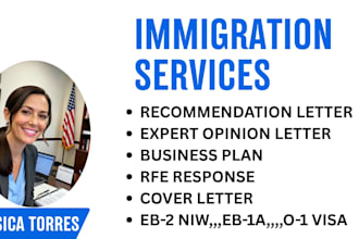 write expert opinion or recommendation letter for USA immigration
