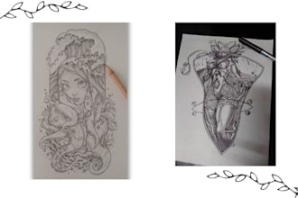 handdraw your amazing custom tattoo design