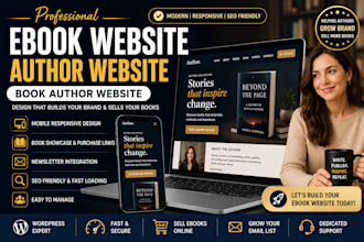 design a professional ebook website, author website, book author website