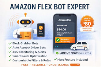 develop amazon flex bot, grabber bot, amazon flex flex driver bot, block grabbe