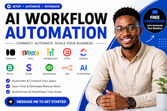 typeform zoho gohighlevel twilio clickup brevo stripe quickbooks n8n ai workflow