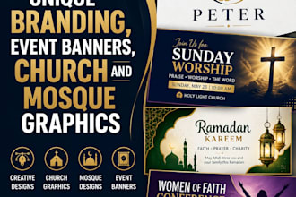 design unique branding, event banners, church and mosque graphics