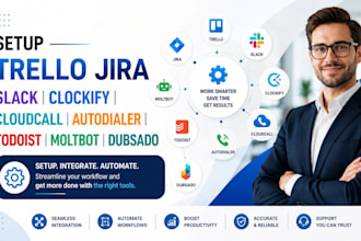 setup trello jira slack clockify cloudcall autodialer todoist moltbot dubsado