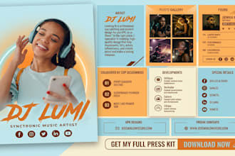 get you booked with epk design for dj artist press kit clickable epk one sheet