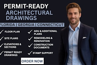 create permit ready architectural drawings for florida georgia connecticut