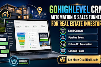 build gohighlevel CRM, automation, and sales funnel for real estate investors