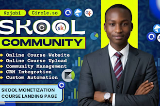 setup skool community, kajabi, circle so, ghl setup online course creation