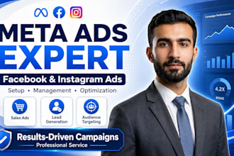 setup facebook ads, instagram ads and meta ads manager campaigns for sales leads