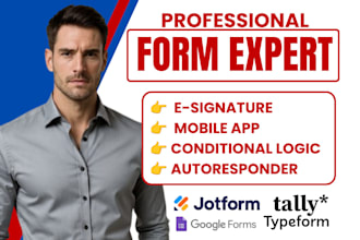 design jotform typeform survey form tally google form quiz conditional logic
