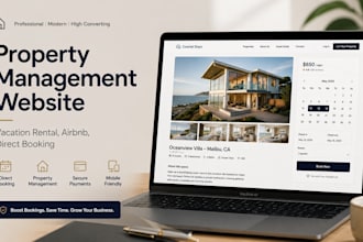 build property management website, vacation rental and airbnb website