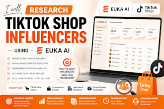 research tiktok shop influencers using euka ai