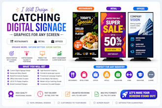 design catching digital signage graphics for any screen restaurants retail