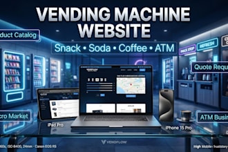 design redesign vending machine website snack soda coffee atm business website