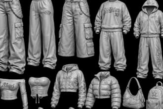 create realistic clo 3d fivem clothing, marvelous designer, second life fashion