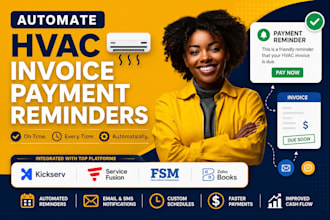 automate hvac invoice payment reminders kickserv service fusion fsm zohobooks