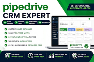pipedrive buyer database expert filtered views investment criteria automation