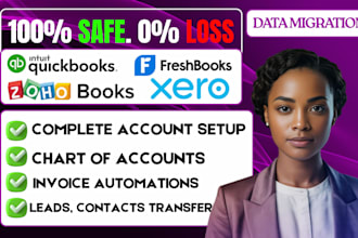 migrate customer invoice bookkeeping data to quickbooks zoho books xero odoo crm