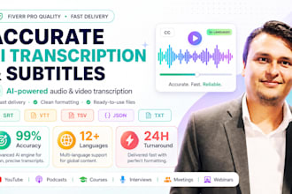 transcribe audio or video and create srt subtitles